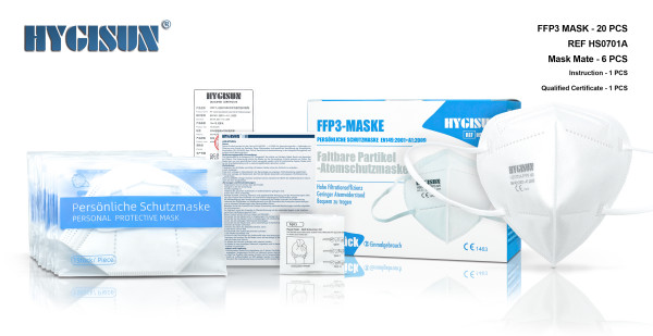 Hygisun FFP3-Maske ohne Ventil